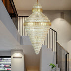 Elegant Duplex Crystal Chandelier Spiral Staircase High Living Room Light