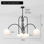 Glass Ball Chandelier: Modern Living Room Dining Kitchen Light Fixtures