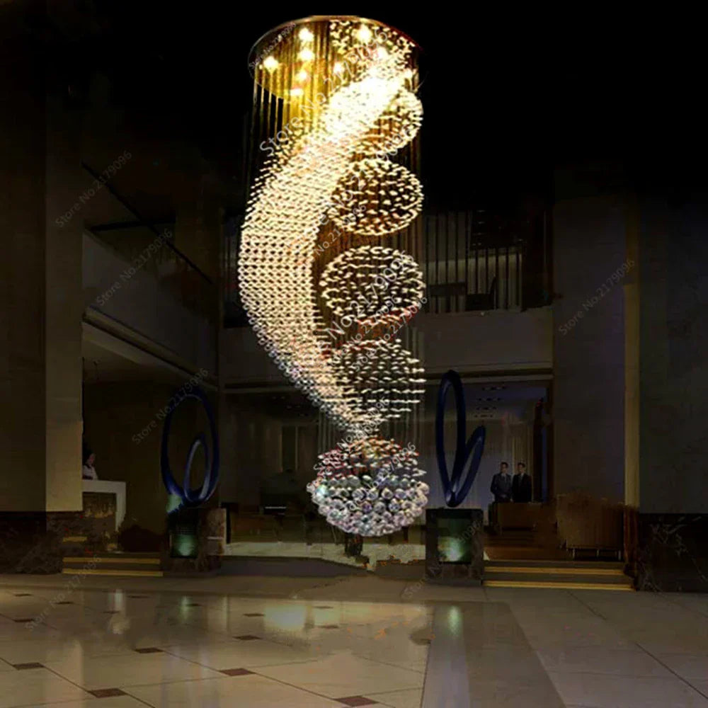 Modern Crystal Chandelier LED Lights Elegant Design for Hotel Villa Hall - Manggic