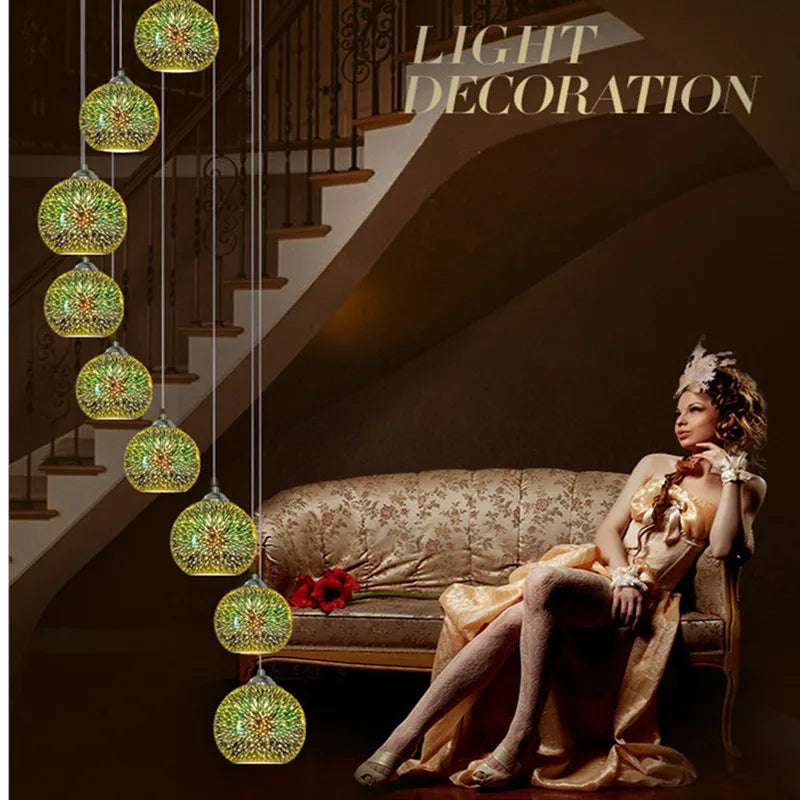 Colorful Glass Ball LED Pendant Light for Bar Dining Kitchen.