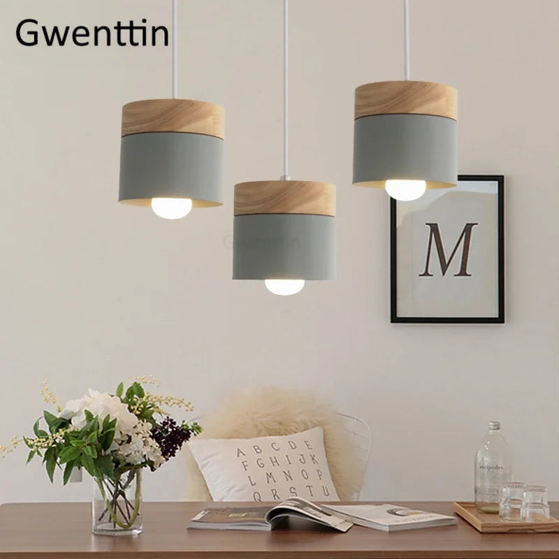 Nordic Macaron LED Pendant Light Fixtures Industrial Kitchen Luminarias