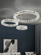 Luxury K9 Crystal Glass LED Chandelier for Living Room & Stairway Decor