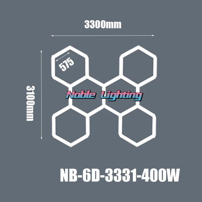 Honeycomb LED Ceiling Light for Car Showroom and Workshop