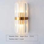 Gold Crystal LED Wall Lights for Bedroom Decoration