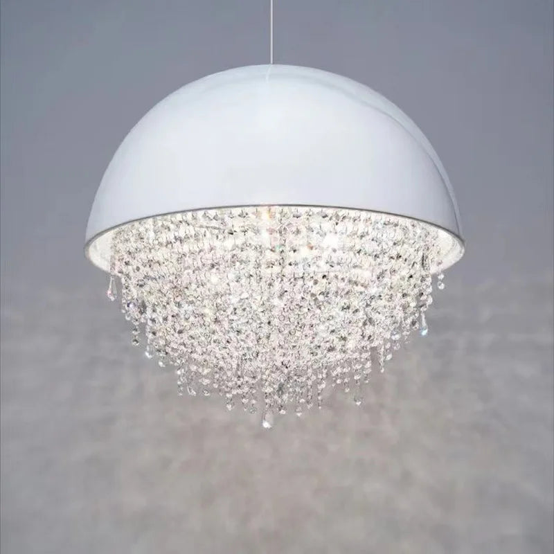 Crystal Tassel Iron Chandelier: Luxury LED Hanging Lamp for Living Room & Restaurant