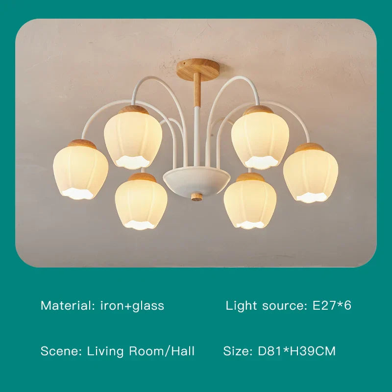 Modern Green White Branch Ceiling Chandelier for Living Room Bedroom Dining Loft