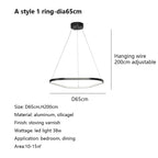 Geometric Ring LED Chandelier: Nordic Minimalist Pendant Light for Living, Dining, Bedroom