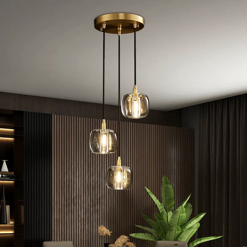 Elegant Rotating Staircase Pendant Lamp with Double Hollow Design