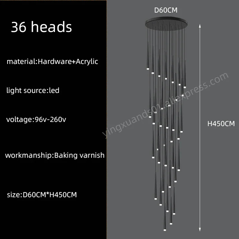 Modern LED Staircase Pendant Chandelier for Living Room Lighting