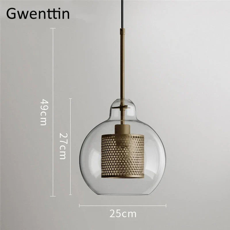 Nordic Glass Pendant Light | Modern Kitchen Dining Hanging Lamps | Industrial Loft LED Fixture