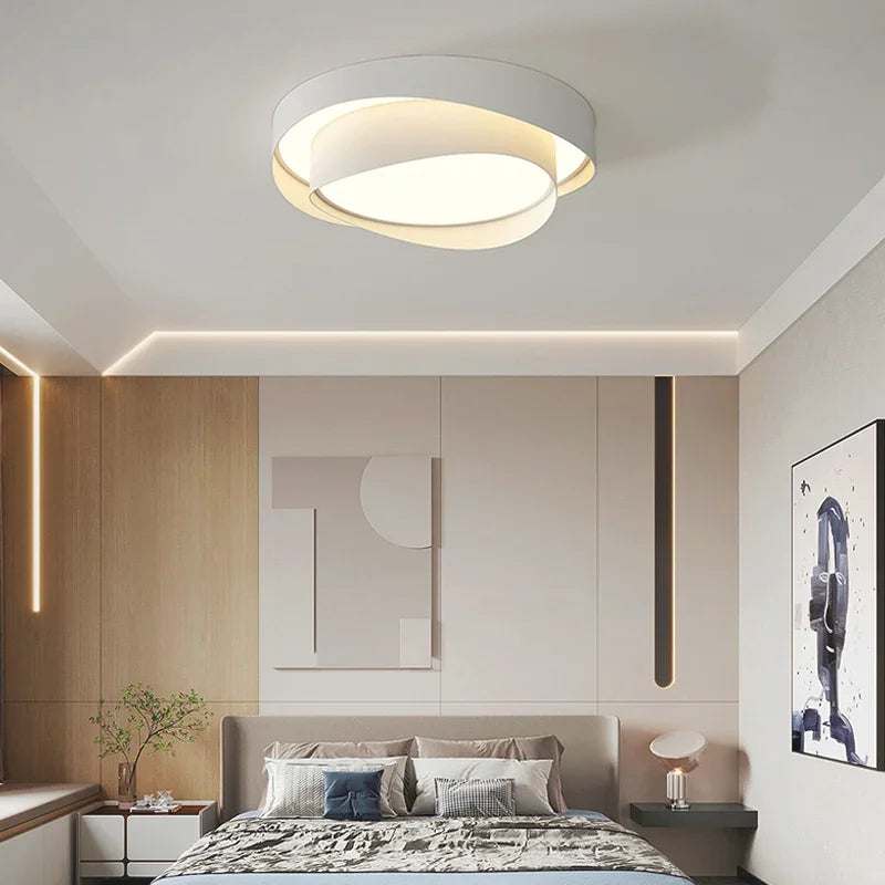 Modern White LED Ceiling Light - Nordic Minimalism Luminarias for Bedroom
