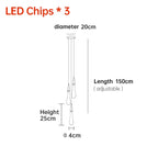 Modern LED Staircase Chandelier for Living Room Villa Duplex Building Rotation