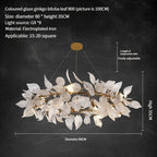 Ginkgo Leaf Crystal Chandelier - Elegant LED Pendant Lamp for Dining & Living Room