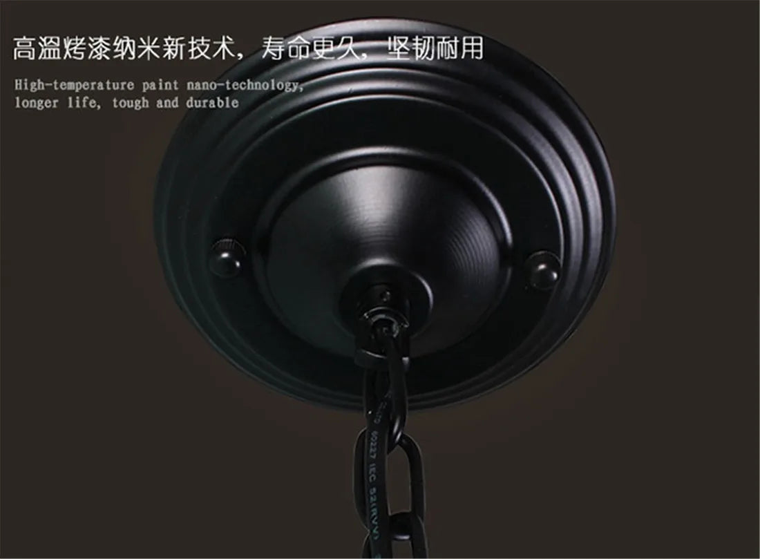 Vintage Metal Chandelier Farmhouse Pendant Light for Kitchen Dining Bedroom