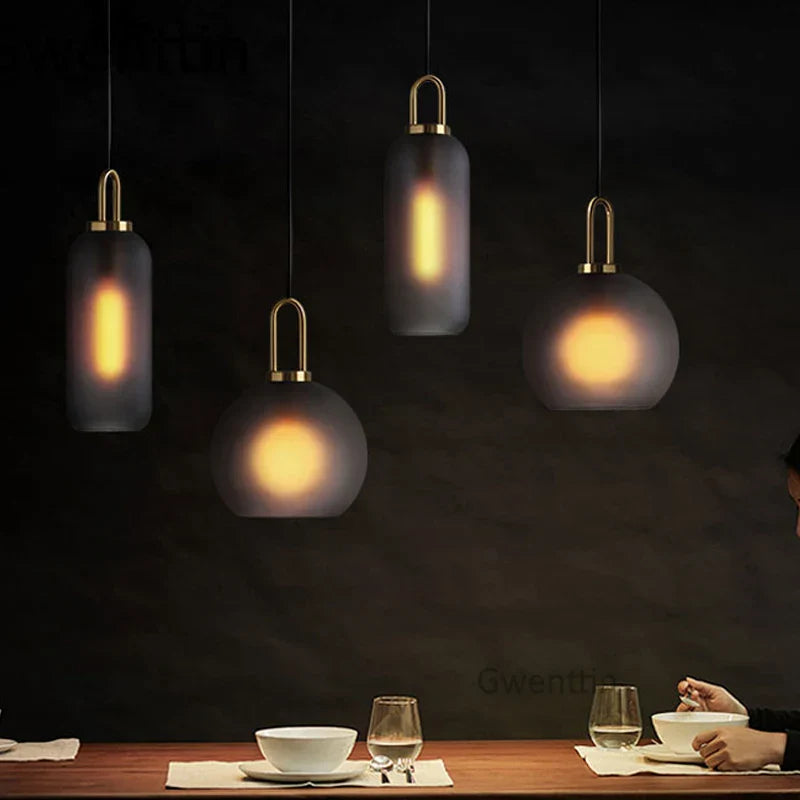 Luxe Glass Ball Pendant Lights: LED Nordic Hanging Lamp for Home Art Decor