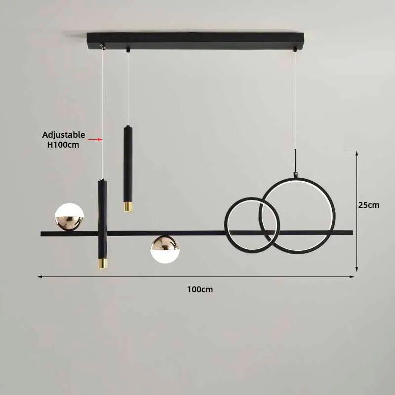 Nordic Minimalist LED Chandelier for Modern Dining, Bar, and Restaurant