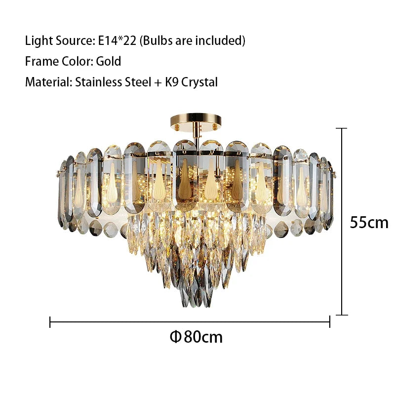 Crystal LED Ceiling Chandelier | Modern Luxury Lustres Pendant Light Fixture
