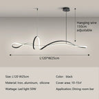 Minimalist LED Chandelier for Dining Room with Long Strip Design