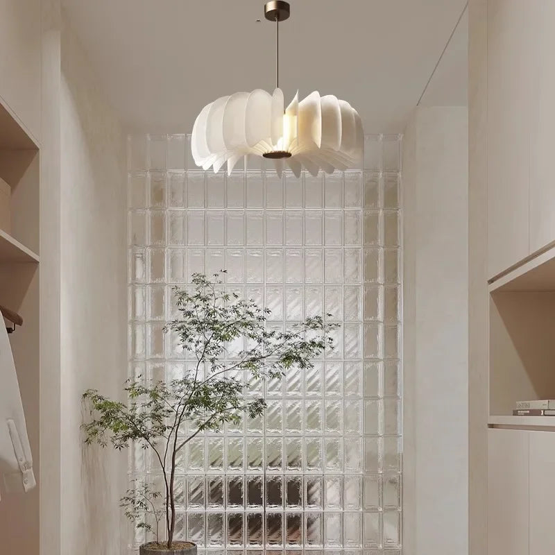 White Petal Acrylic Chandelier Pendant Lamp for Nordic Living Room, Bedroom, Balcony