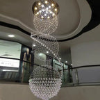 Modern Spiral Crystal LED Chandelier for Dining Room, Living Room, Staircase & Bedroom