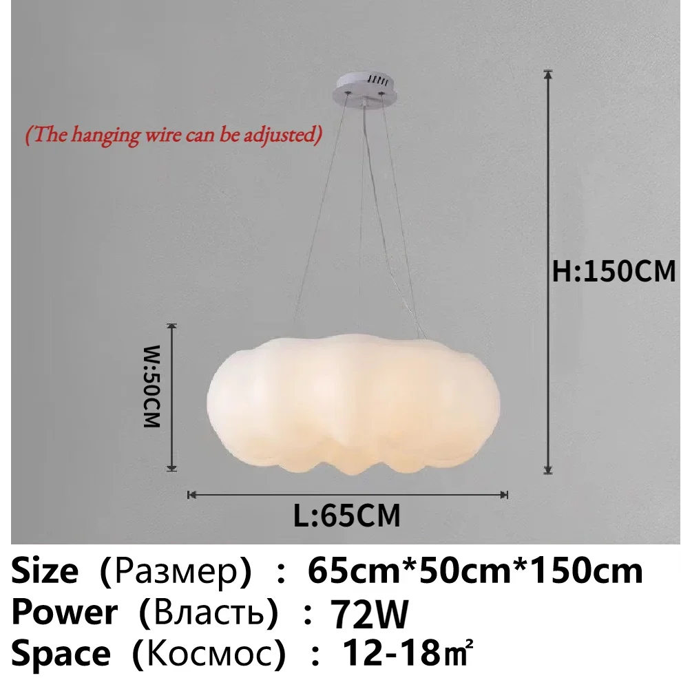 White Cloud LED Chandelier for Children's Room and Living Area