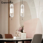 Glass Pendant Lights for Dining Room Bedroom, LED Industrial Hanging Lamp, Modern Home Decor