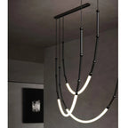 Linear Creative Chandelier: Nordic Italian Designer Modern Lighting for Living Room Lobby