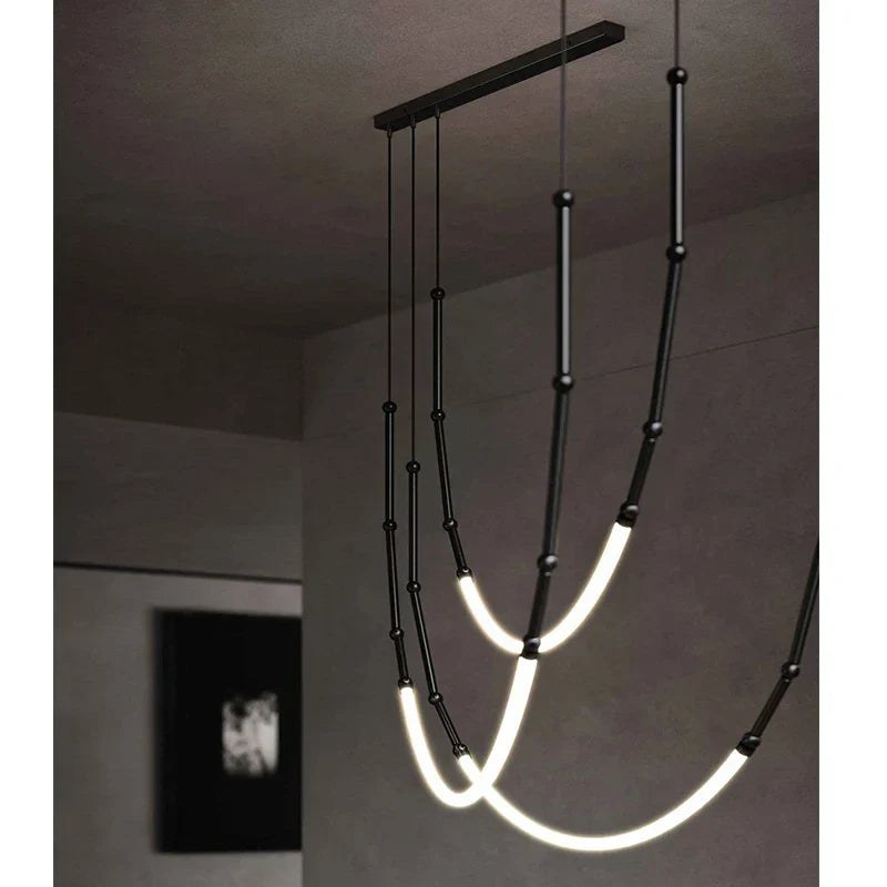 Linear Creative Chandelier: Nordic Italian Designer Modern Lighting for Living Room Lobby