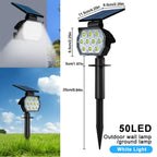 Solar Landscape Light: 50LED Outdoor Waterproof Garden Spotlight with 3 Color Modes