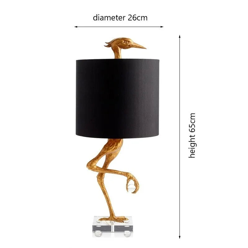 Ostrich Table Lamp - Unique American Bird Light for Home Decor