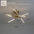 Modern LED Linear Chandelier: Creative Design Ceiling Lamp with Remote for Home Decor