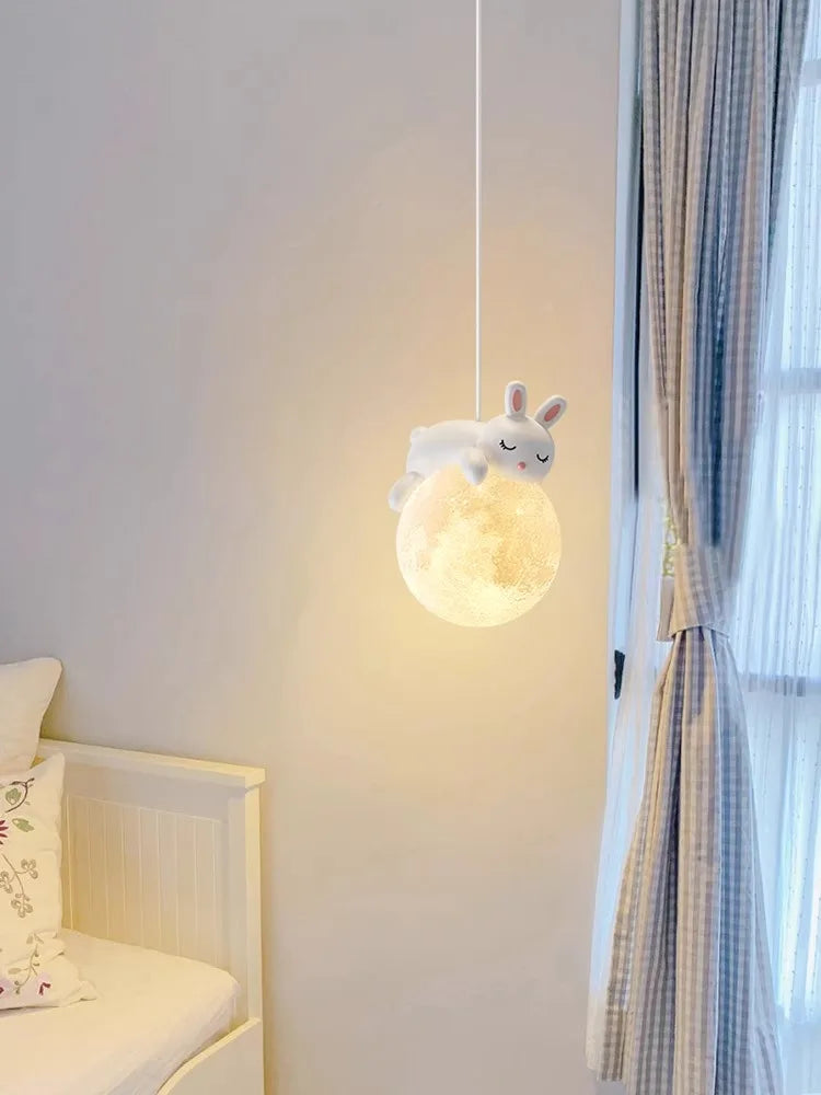Moon LED Chandelier for Children's Room, Bedroom, Dining Room - Modern and Creative Lighting