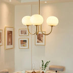Modern Pink White Glass Ball Pendant Chandelier Cream Stylish Lighting