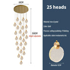 Crystal Spiral Chandelier LED Modern Minimalist Staircase Living Room Light