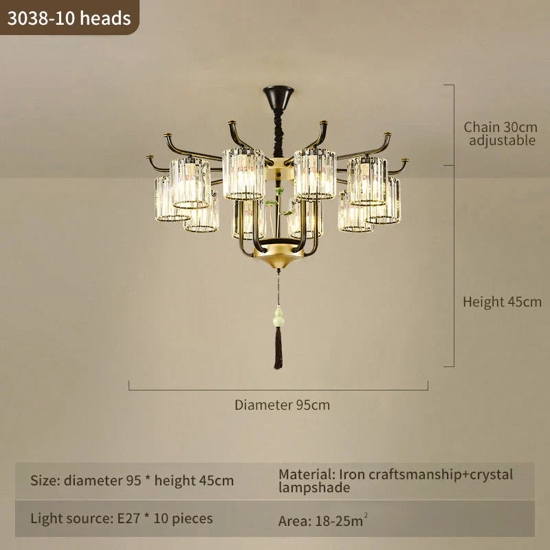 Luxury Crystal Chandelier: Modern Chinese Villa Living Room Lighting