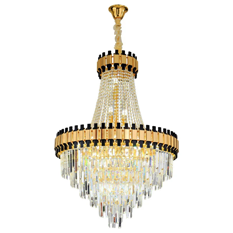Crystal Chandelier for Duplex Villa Living Room with Intelligent Dimming