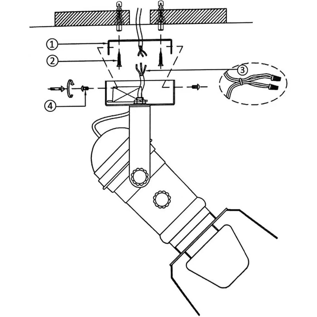 Industrial Ceiling Spotlight Lamp with Foldable Flippers for Hallway Art Light