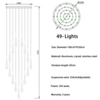 Crystal LED Chandelier: Modern Loft Art Pendant Lighting for Restaurant, Bar, Staircase