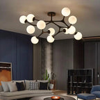 Glass Ball Ceiling Chandelier: Modern Lighting Fixture for Living Room Bedroom Center Table