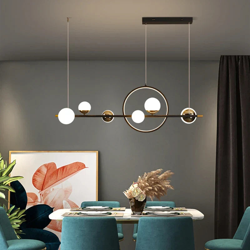 Nordic Circle LED Glass Ball Pendant Lamp for Dining Room & Kitchen