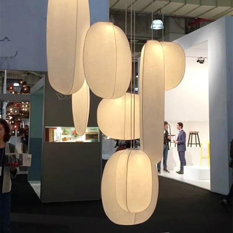 Mori Pendant Lamps: Nordic Japanese Style Silk Lighting for Kitchen Island Living Room