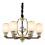 Chinese Jade Chandelier | Modern Duplex Villa Lighting