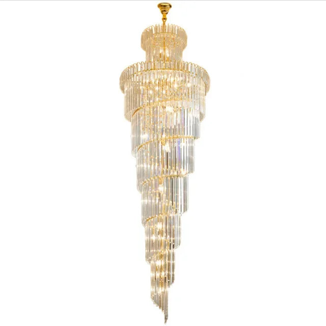 LED Rotating Staircase Chandelier for Luxurious Duplex Living & Villa Décor