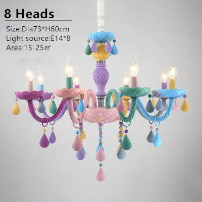 Crystal Chandelier: Modern Macaron Color Children Room Luminaire