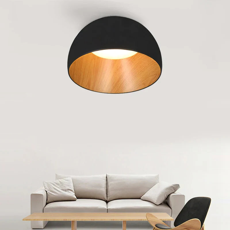 Wood Grain Ceiling Light - Designer Fixture for Study Room
