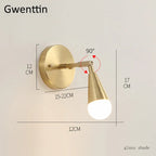 Nordic Gold Copper Wall Sconce for Modern Home Decor - Industrial Luminaire