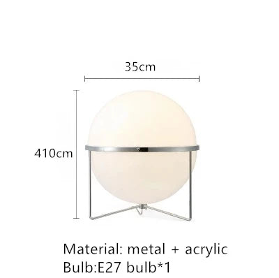 Chrome Metal LED Floor Lamp with White Acrylic Ball Light for Home Decoration
