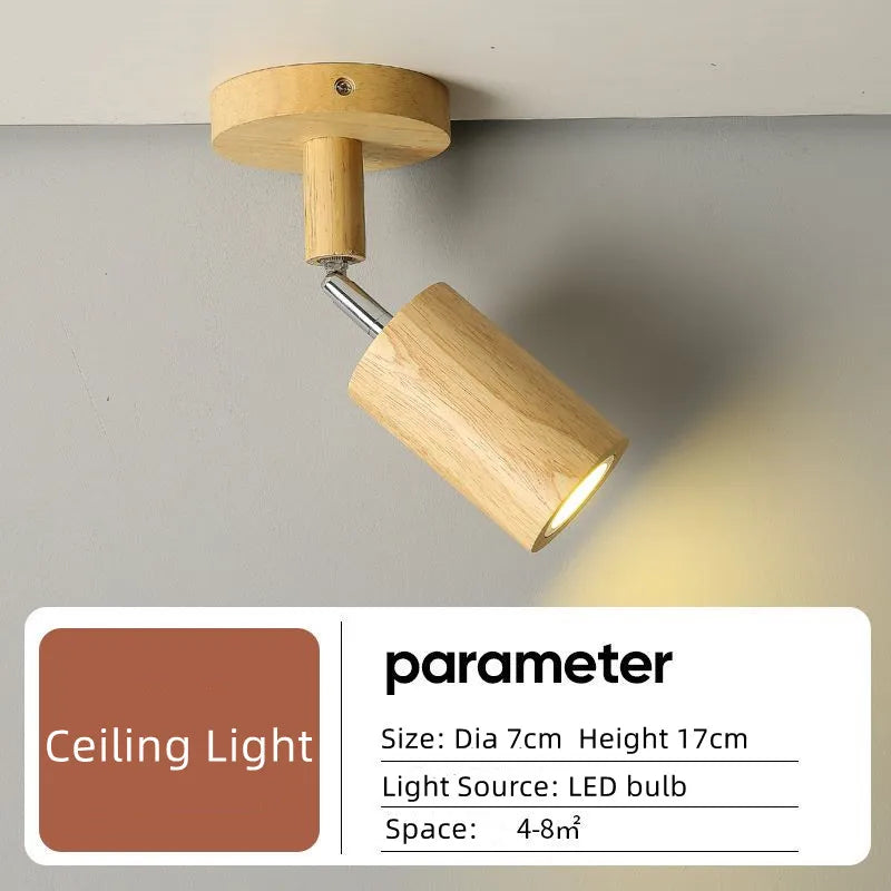 Round Wood LED Ceiling Lights for Modern Home Decor