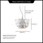 Ceramic Chandelier White Droplight: Contemporary Nordic Style Pendant Light for Modern Home Decor
