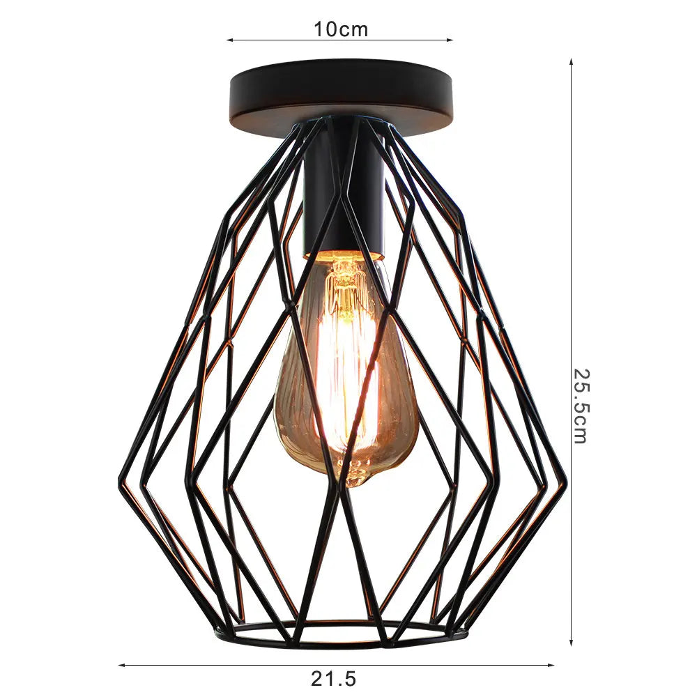 Industrial LED Ceiling Light: Modern Retro Loft Plafonniers for Living Room Kitchen Cage Home Decor